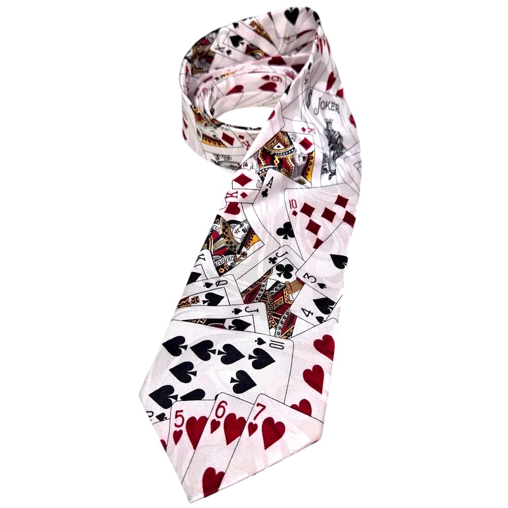 Roberto Cellini Playing‎ Card Tie Men's Poker Casino Kings Queens Joker